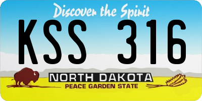 ND license plate KSS316