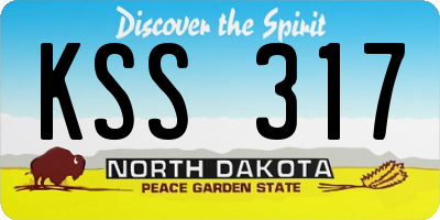 ND license plate KSS317