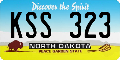 ND license plate KSS323