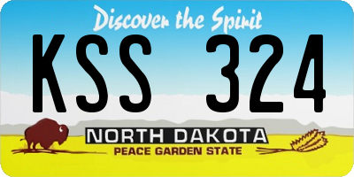 ND license plate KSS324