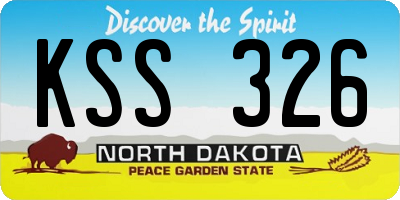 ND license plate KSS326