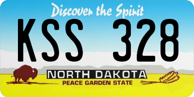 ND license plate KSS328