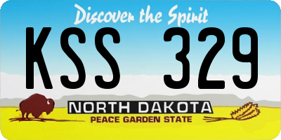 ND license plate KSS329