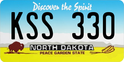 ND license plate KSS330
