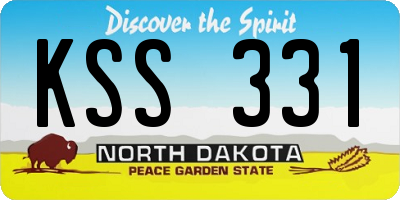 ND license plate KSS331