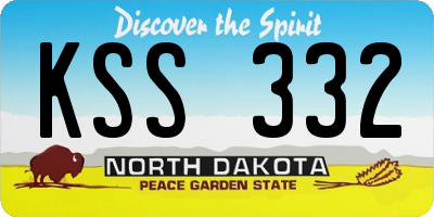ND license plate KSS332