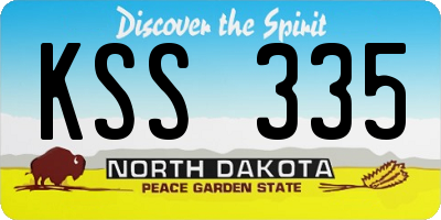 ND license plate KSS335