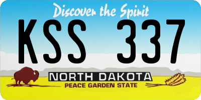 ND license plate KSS337