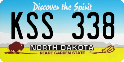 ND license plate KSS338