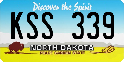 ND license plate KSS339
