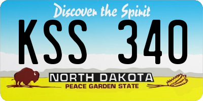 ND license plate KSS340