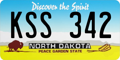 ND license plate KSS342