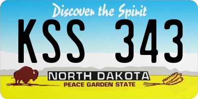 ND license plate KSS343