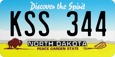 ND license plate KSS344