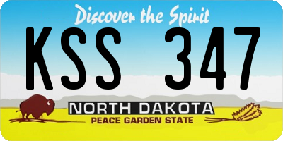 ND license plate KSS347