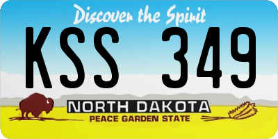 ND license plate KSS349