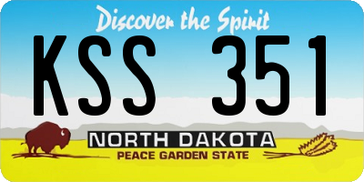 ND license plate KSS351