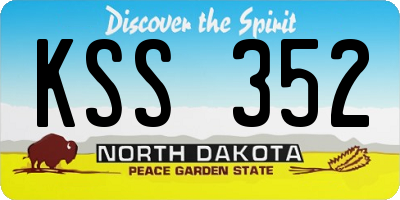 ND license plate KSS352