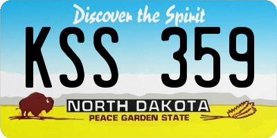 ND license plate KSS359