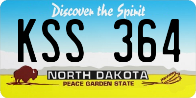 ND license plate KSS364