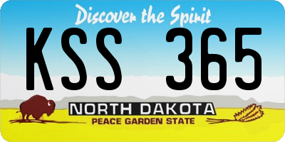 ND license plate KSS365