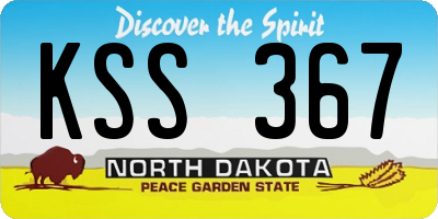 ND license plate KSS367