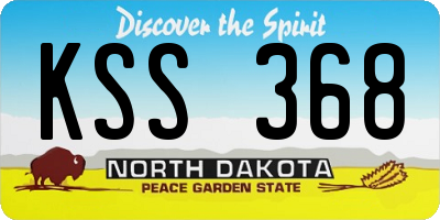 ND license plate KSS368