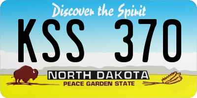 ND license plate KSS370