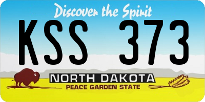 ND license plate KSS373
