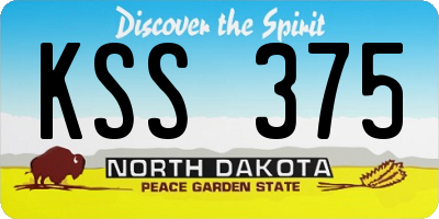 ND license plate KSS375