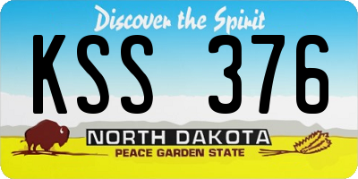 ND license plate KSS376