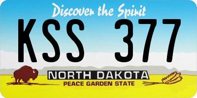 ND license plate KSS377