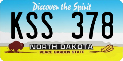 ND license plate KSS378