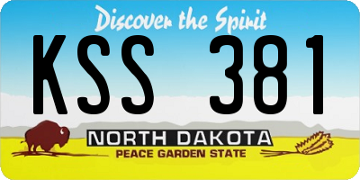ND license plate KSS381