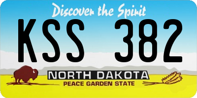 ND license plate KSS382