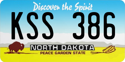 ND license plate KSS386