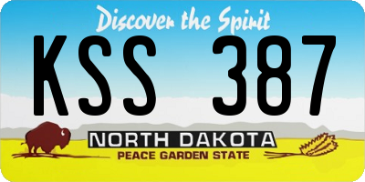 ND license plate KSS387