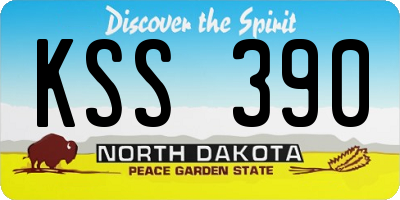 ND license plate KSS390
