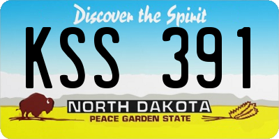 ND license plate KSS391