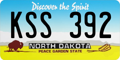 ND license plate KSS392