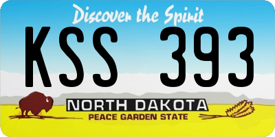 ND license plate KSS393