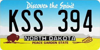 ND license plate KSS394