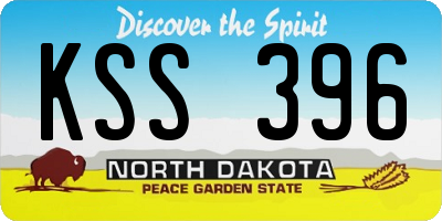 ND license plate KSS396