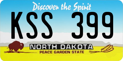 ND license plate KSS399