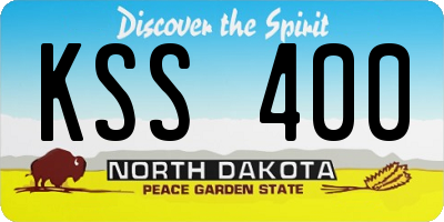 ND license plate KSS400