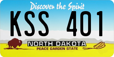 ND license plate KSS401
