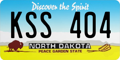 ND license plate KSS404