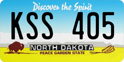 ND license plate KSS405