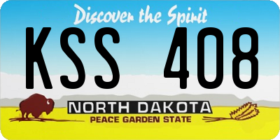 ND license plate KSS408