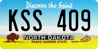 ND license plate KSS409